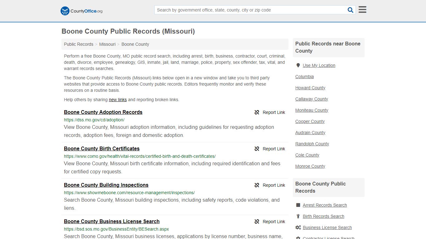 Public Records - Boone County, MO (Business, Criminal, GIS, Property ...